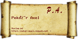 Pekár Axel névjegykártya